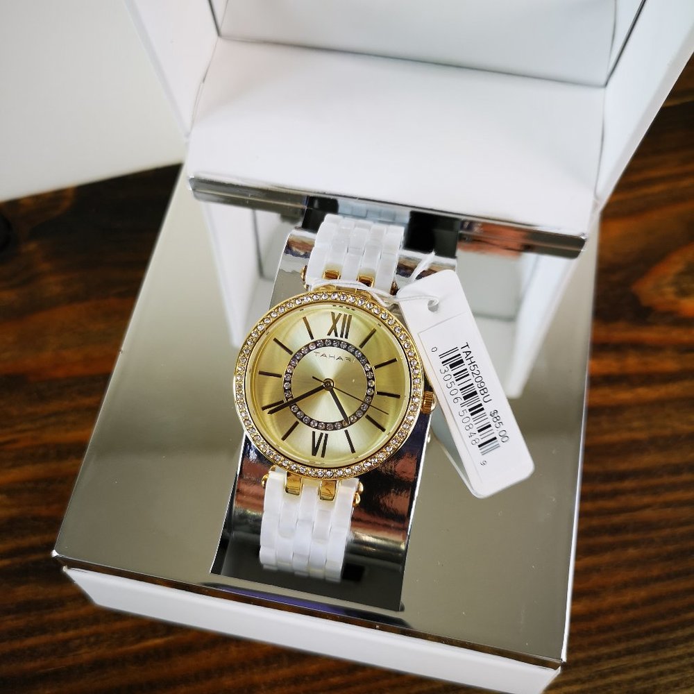 TAHARI Women's Gold Bling Rhinestones Watch
